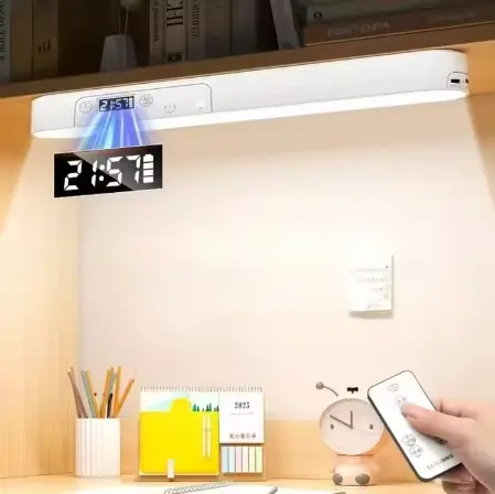 Magnetic Adsorption Led 2400mA Table Light Rechargeable Clock Remote Control Timing Power Display Learning Desk Lamp